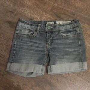 Indigo Rein Denim Shorts Cuffed‎ Hem Casual Everyday Blue Jean Shorts 5